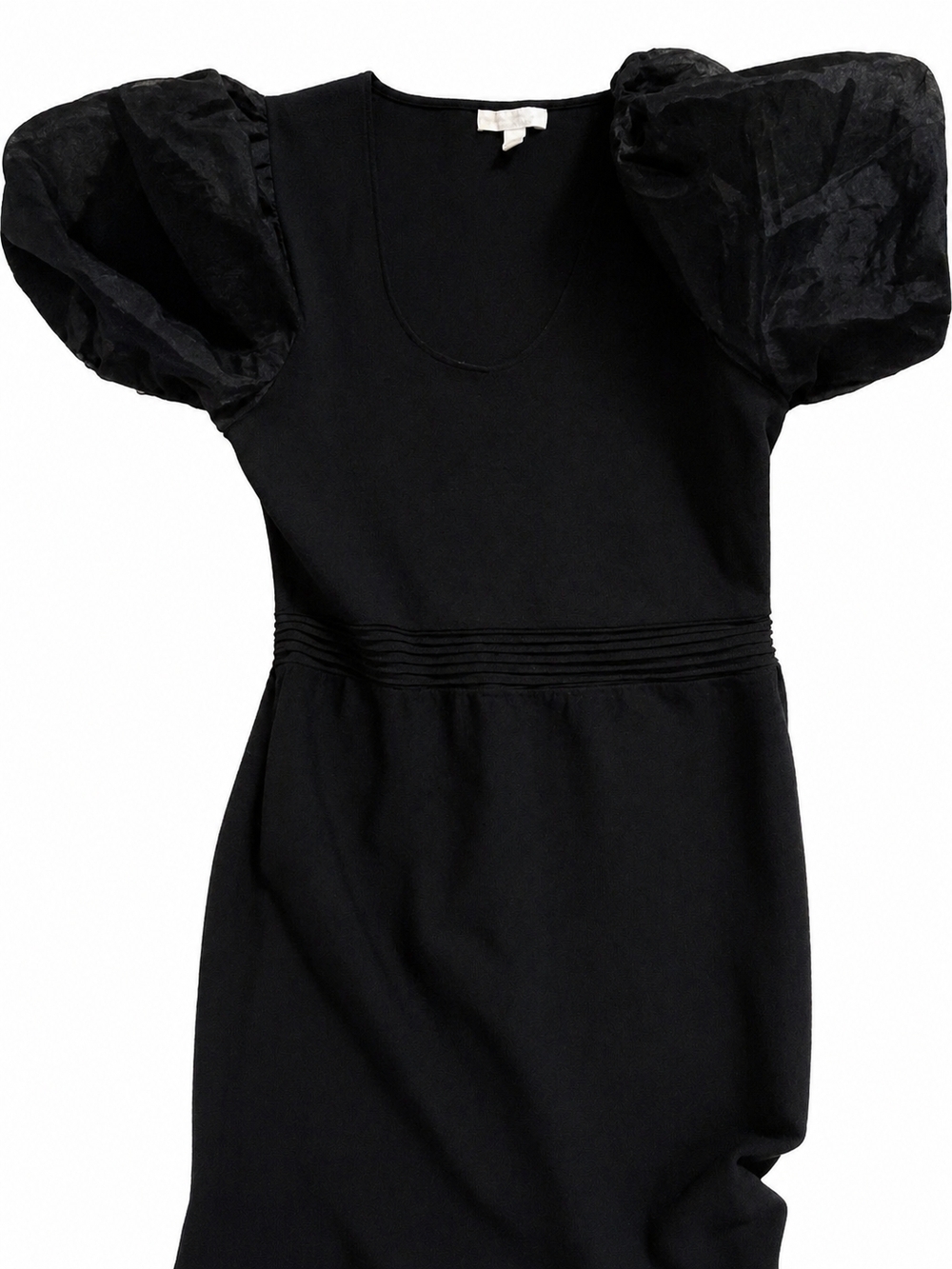 eva mendes for New York & Company Black Puff-Sleeve Party Dress